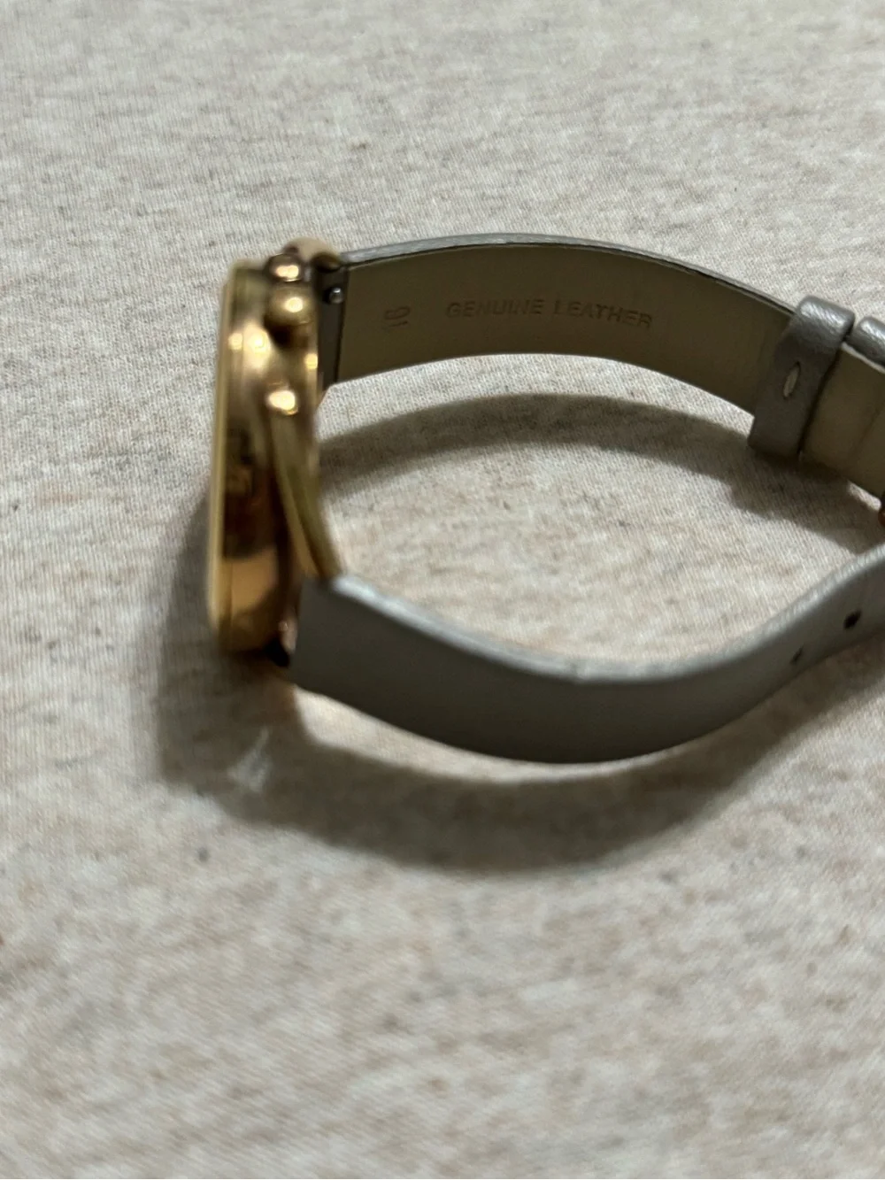 Swarovski Gold-Tone Case Gray Strap Watch with Sparkling Crystal Dial